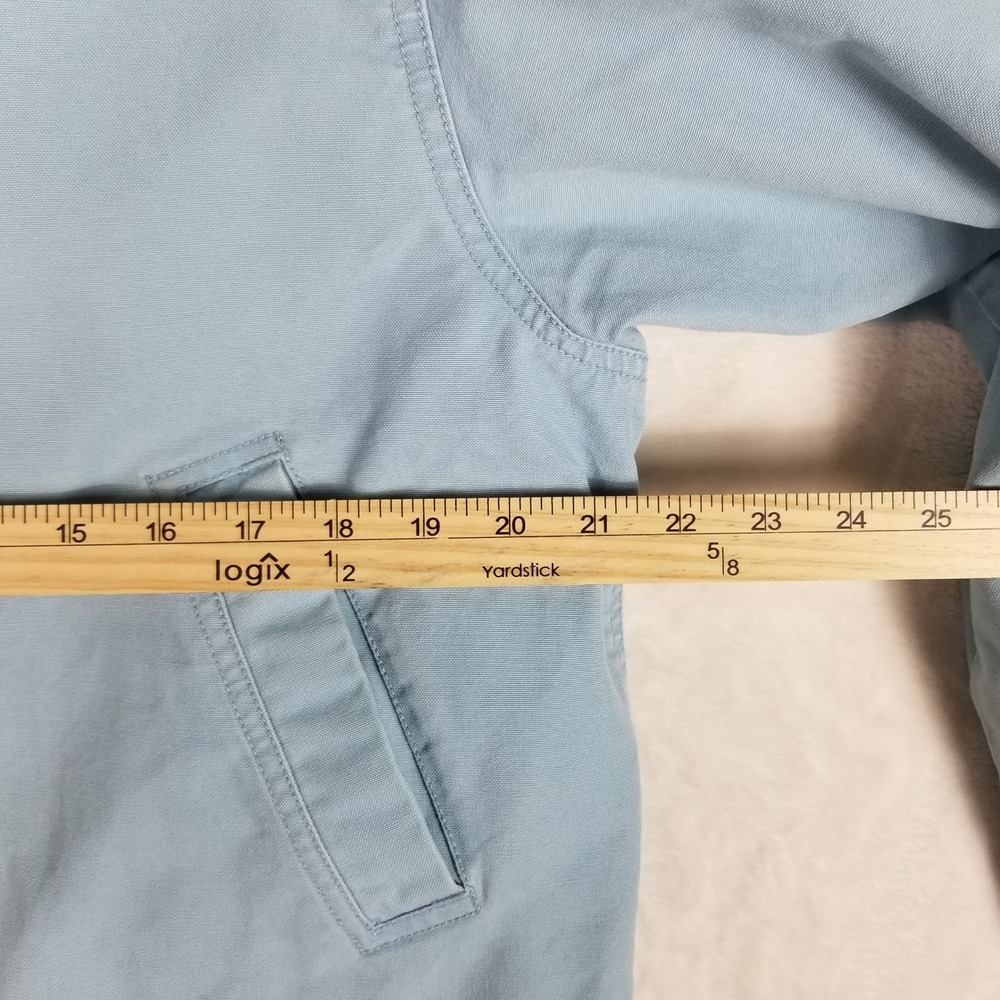LL Bean Barn Coat Womens Medium Blue Sherpa Lined Canvas Field Jacket 0BGX7 - Picture 6 of 9